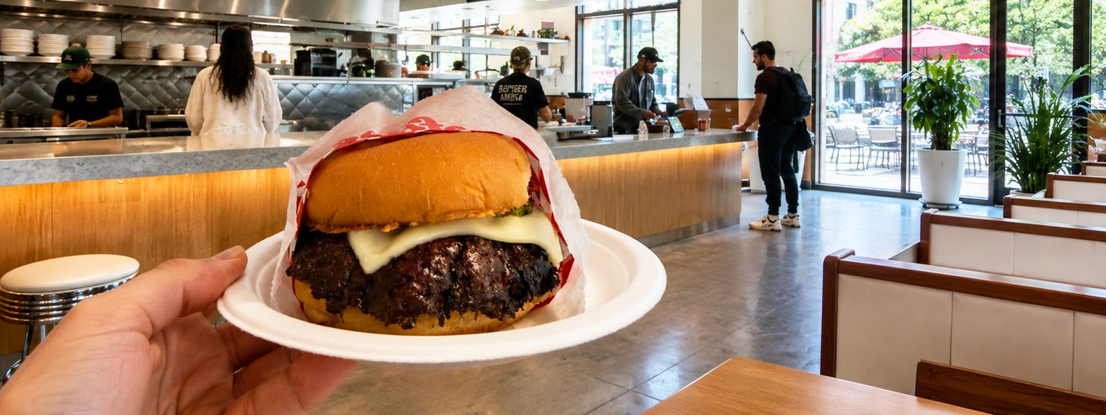 Finished burger